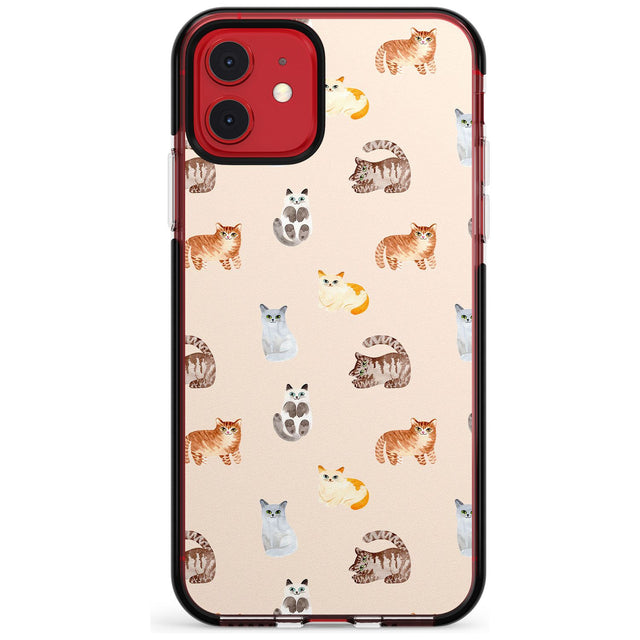 Cute Cat Pattern Pink Fade Impact Phone Case for iPhone 11 Pro Max