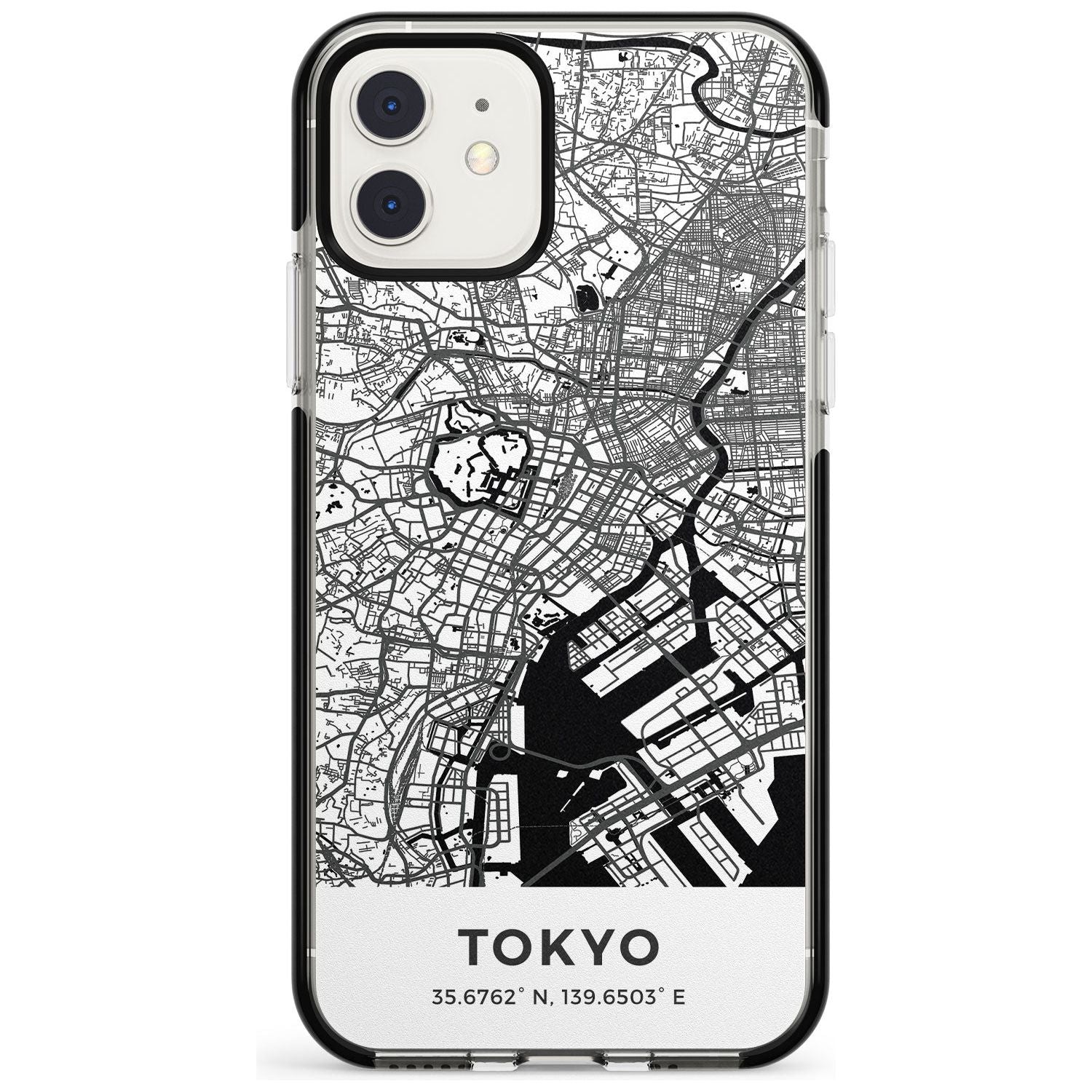 Map of Tokyo, Japan Black Impact Phone Case for iPhone 11