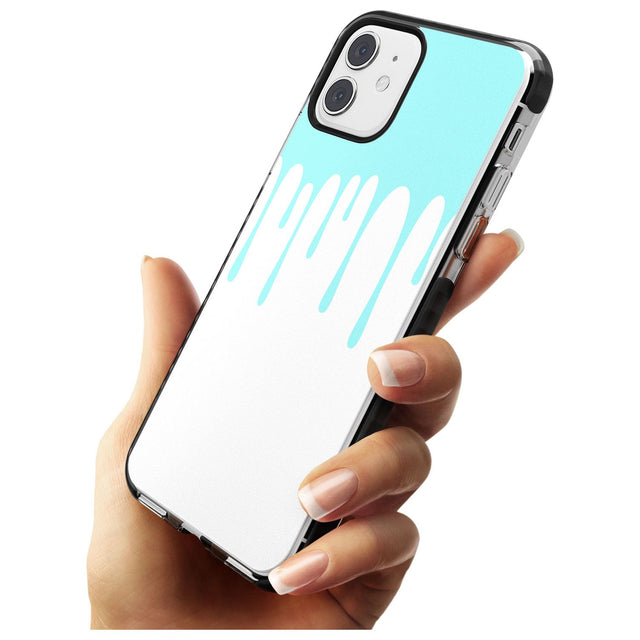 Melted Effect: Teal & White iPhone Case Black Impact Phone Case Warehouse 11