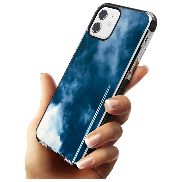 Plane in Cloudy Sky Photograph Black Impact Phone Case for iPhone 11