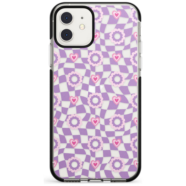 Checkered Love Pattern Black Impact Phone Case for iPhone 11 Pro Max