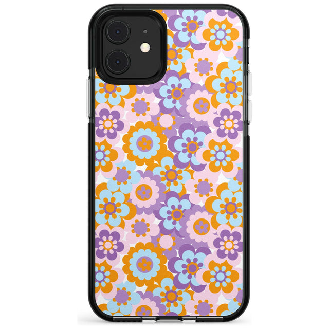 Flower Power Pattern Black Impact Phone Case for iPhone 11 Pro Max