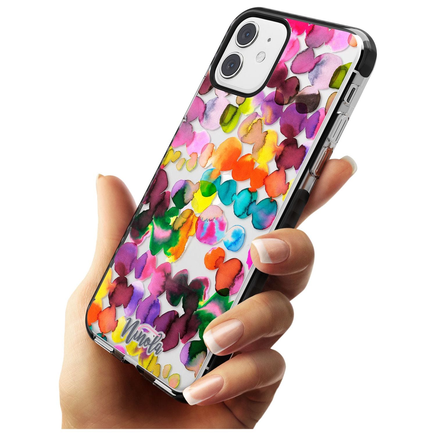 Ink Bleeding Dots Black Impact Phone Case for iPhone 11