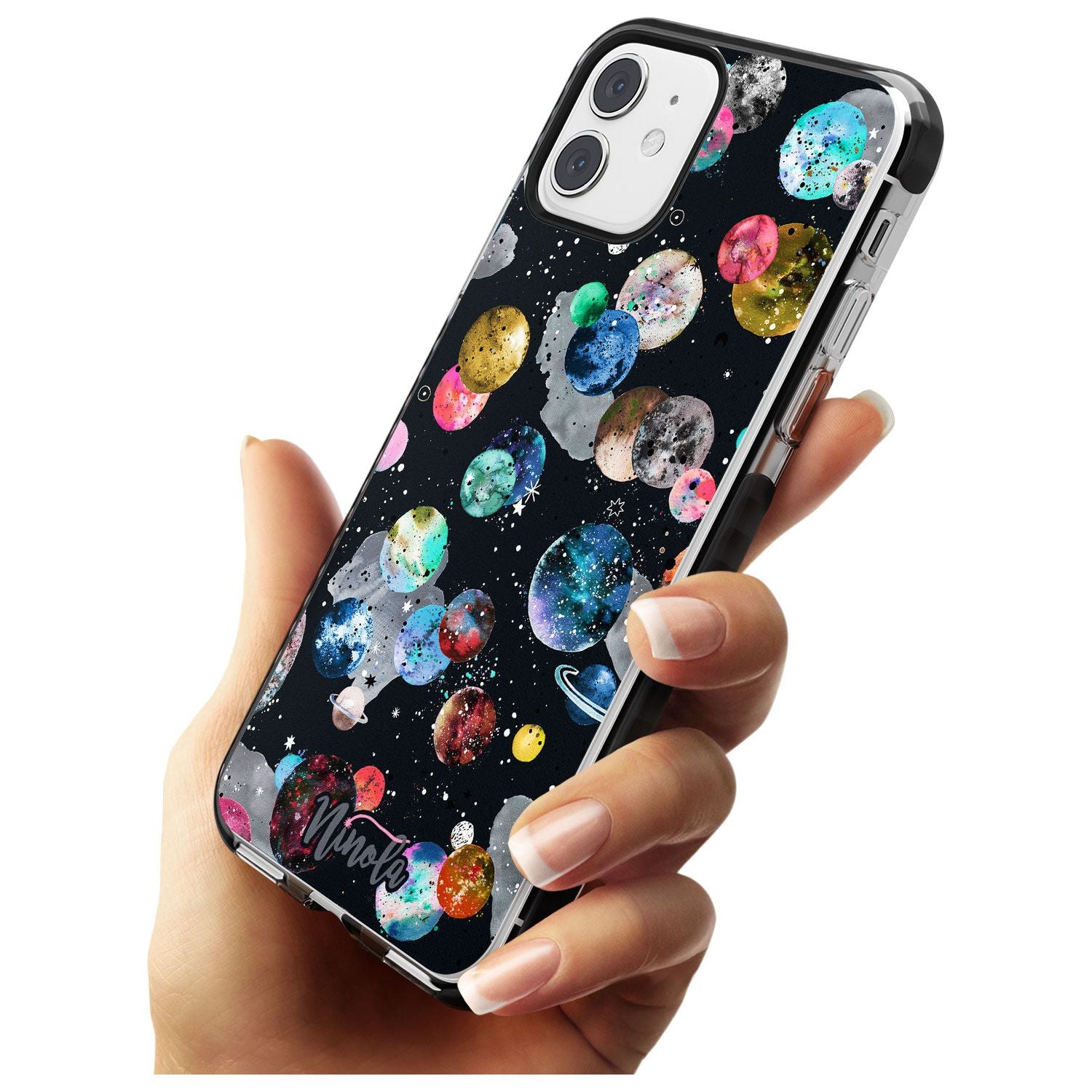 Space Planets Black Impact Phone Case for iPhone 11