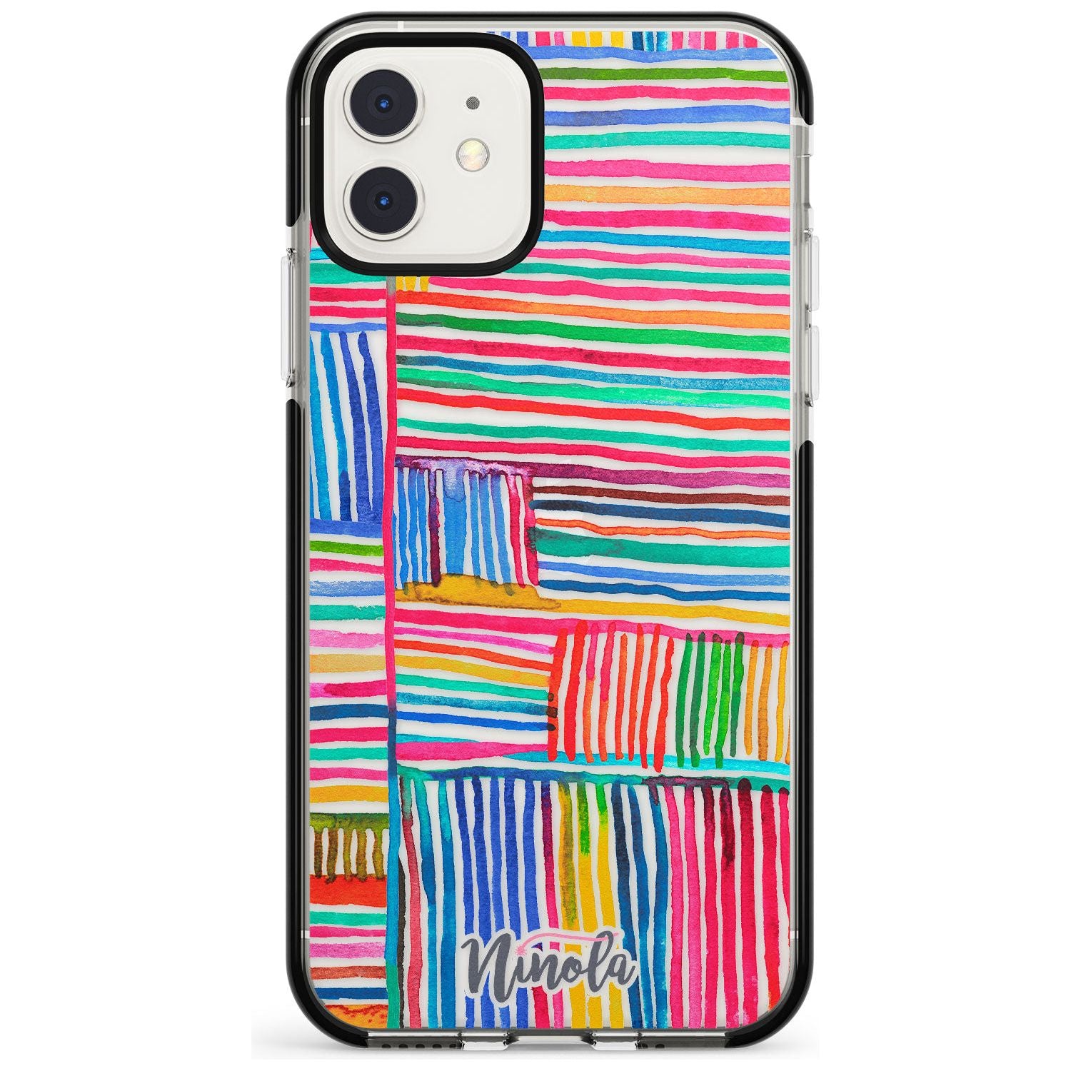 Watercolor Relaxing Lines Black Impact Phone Case for iPhone 11