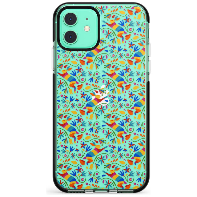 Floral Rabbit Pattern in Rainbow Pink Fade Impact Phone Case for iPhone 11 Pro Max