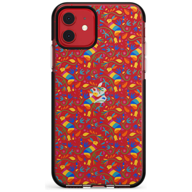 Floral Rabbit Pattern in Rainbow Pink Fade Impact Phone Case for iPhone 11 Pro Max