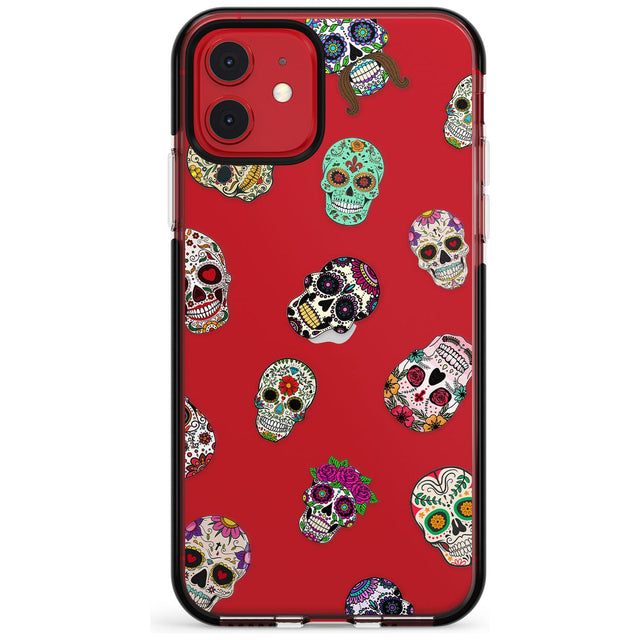 Mixed Sugar Skull Pattern Black Impact Phone Case for iPhone 11 Pro Max