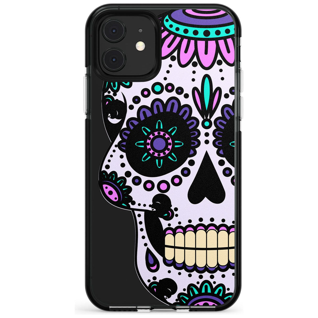 Violet Sugar Skull Black Impact Phone Case for iPhone 11 Pro Max