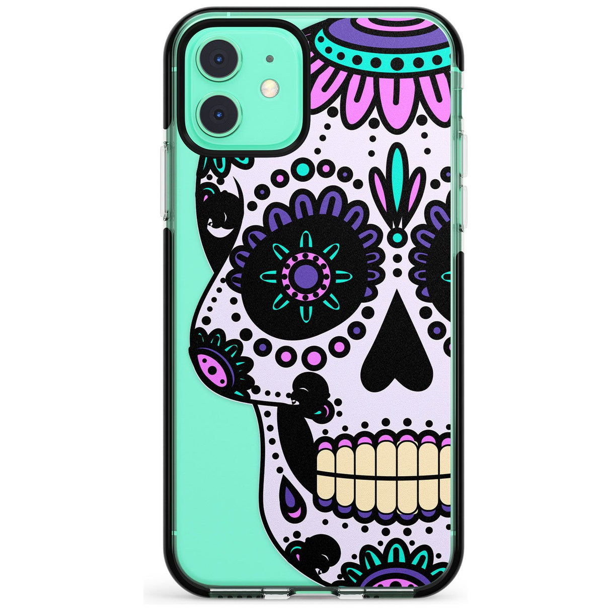 Violet Sugar Skull Black Impact Phone Case for iPhone 11 Pro Max