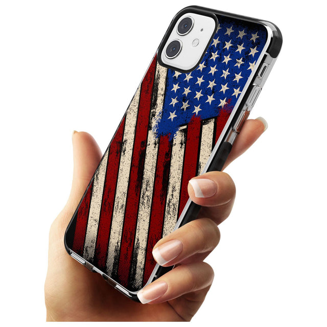 Distressed US Flag Black Impact Phone Case for iPhone 11 Pro Max