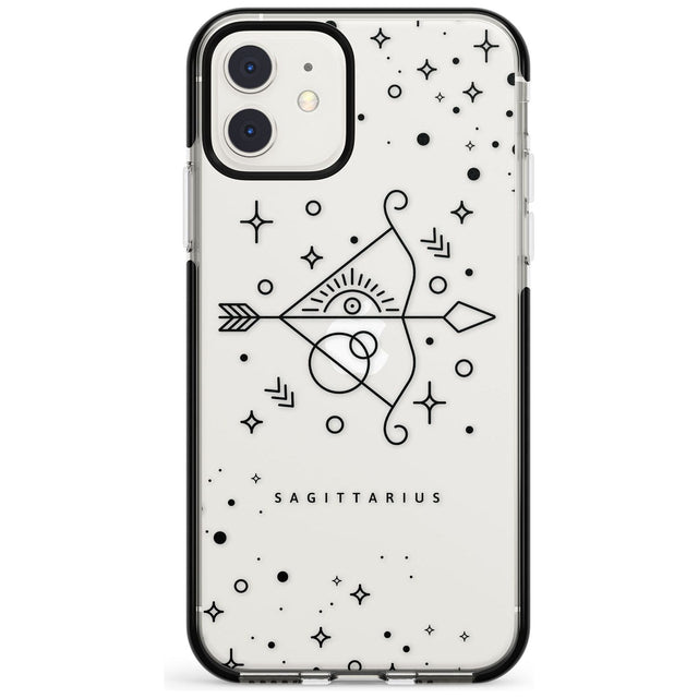 Sagittarius Emblem - Transparent Design Black Impact Phone Case for iPhone 11