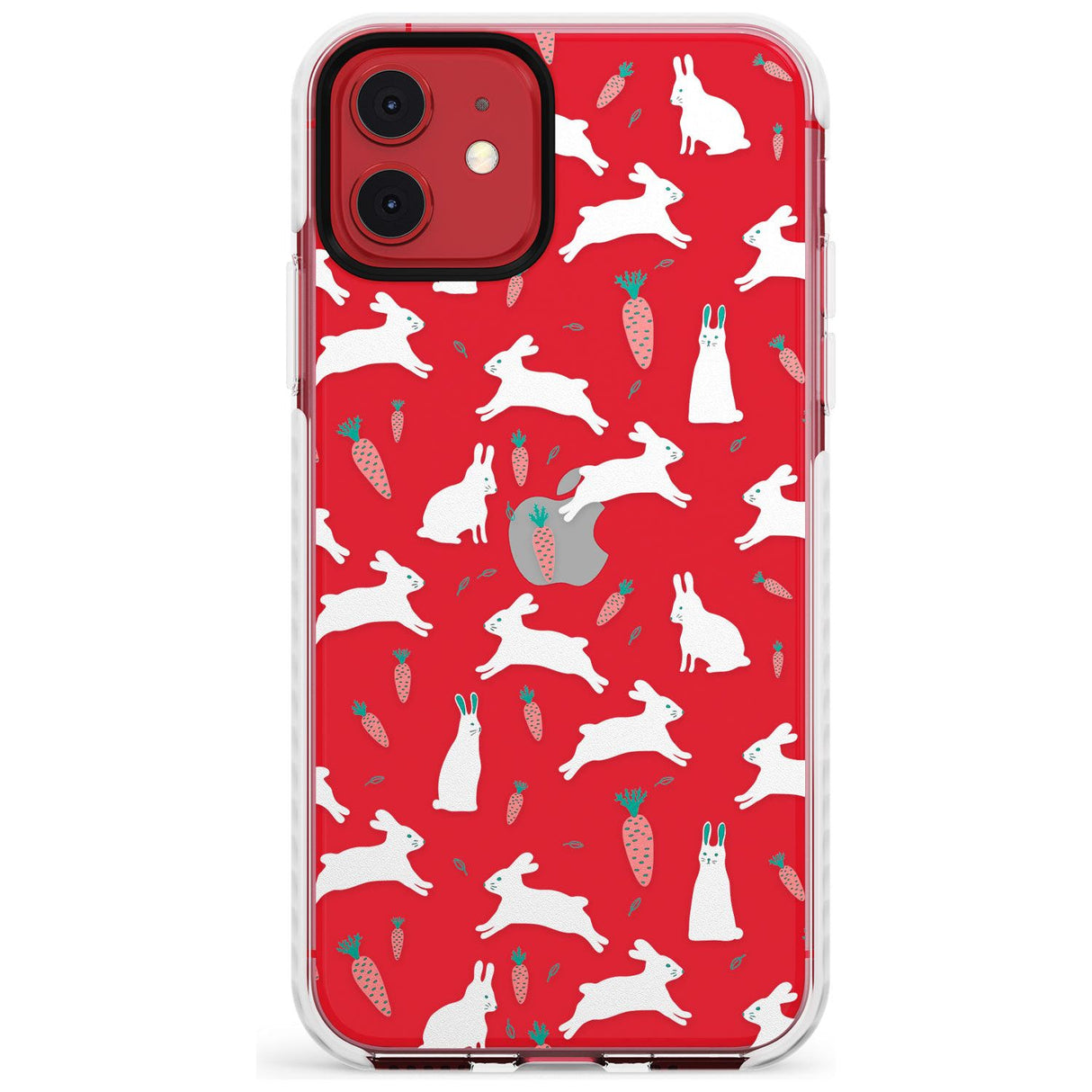 White Bunnies and Carrots Impact Phone Case for iPhone 11