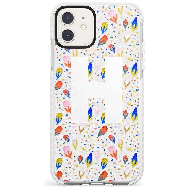 White Monogram Floral iPhone Case  Impact Case Custom Phone Case - Case Warehouse