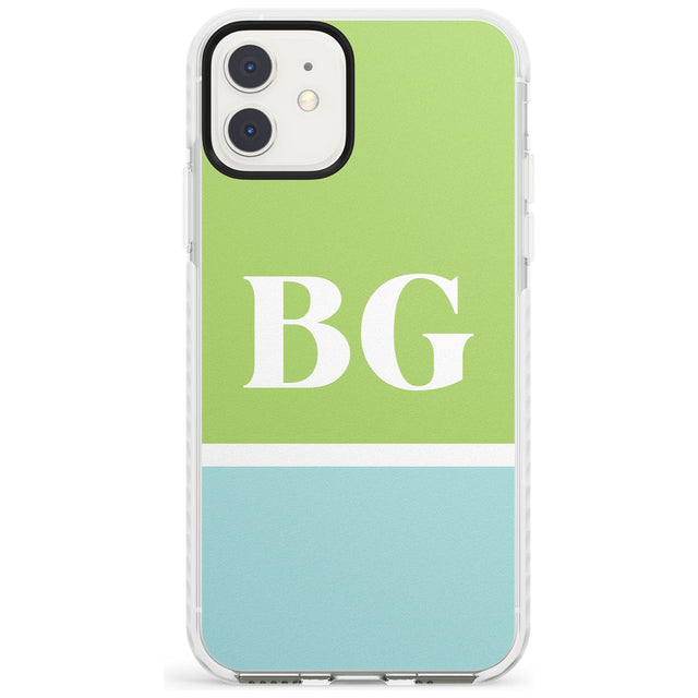Colourblock: Green & Turquoise Impact Phone Case for iPhone 11