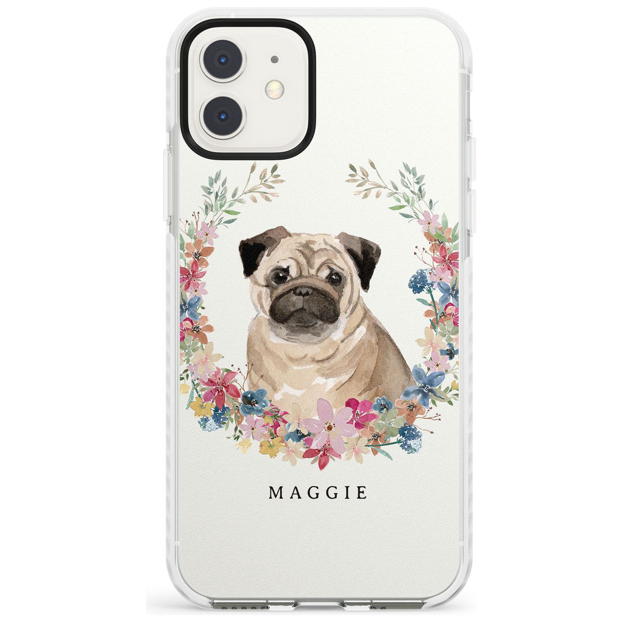 Pug - Watercolour Dog Portrait Impact Phone Case for iPhone 11