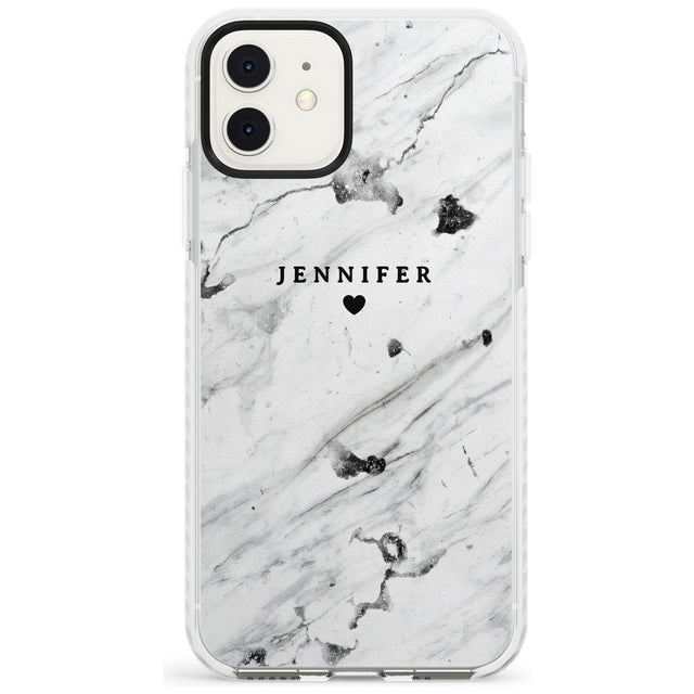 Personalised Black & White Marble Slim TPU Phone Case for iPhone 11