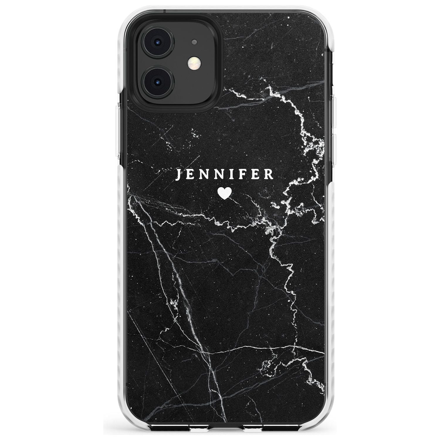 Personalised Black Marble Slim TPU Phone Case for iPhone 11