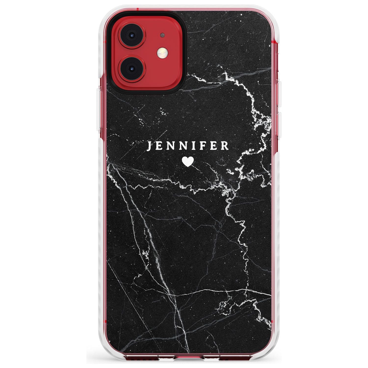 Personalised Black Marble Slim TPU Phone Case for iPhone 11
