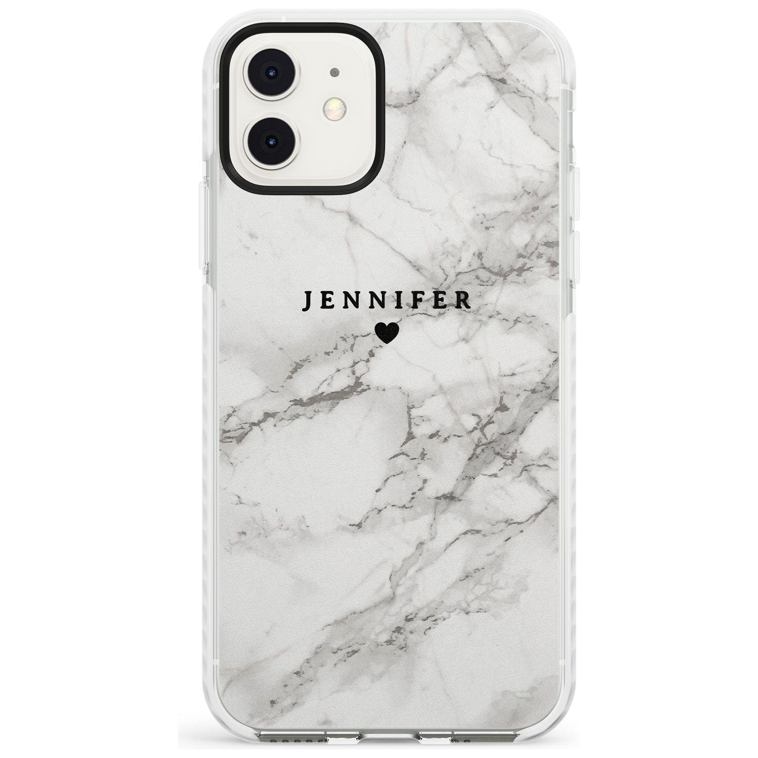Personalised Light Grey Classic Marble Slim TPU Phone Case for iPhone 11