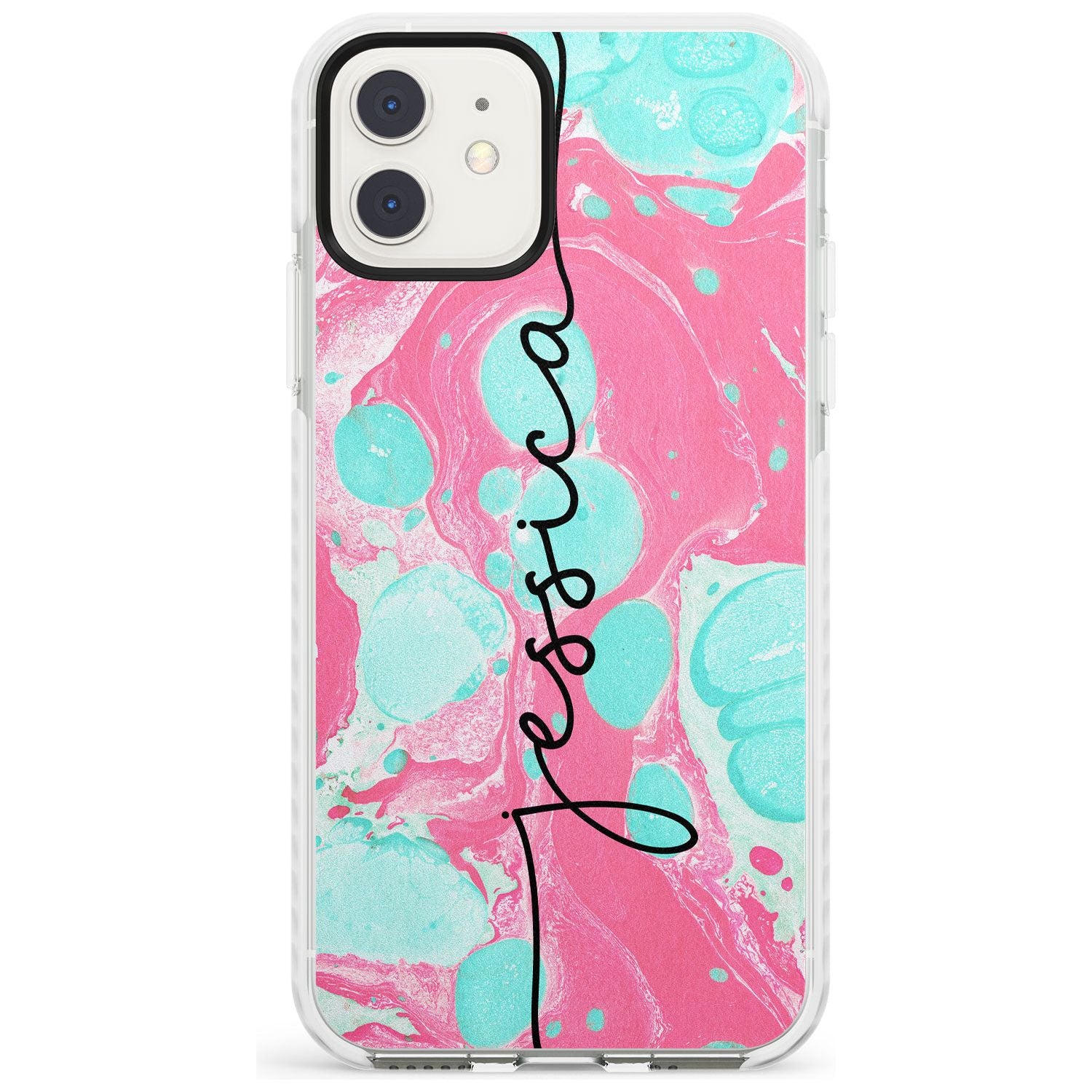 Turquoise & Pink - Marbled iPhone Case  Impact Case Custom Phone Case - Case Warehouse
