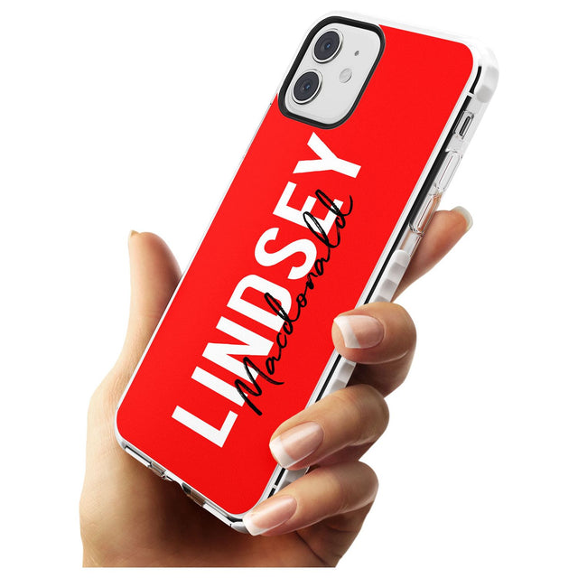 Bold Custom Name: Red Impact Phone Case for iPhone 11
