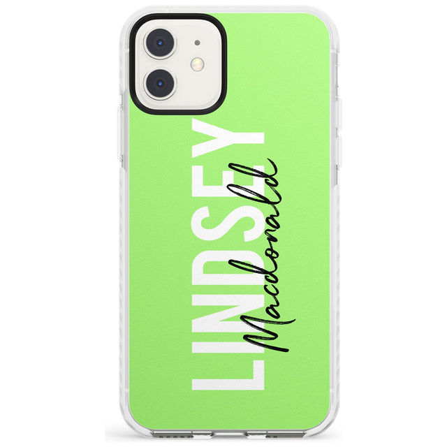 Bold Custom Name: Lime Impact Phone Case for iPhone 11