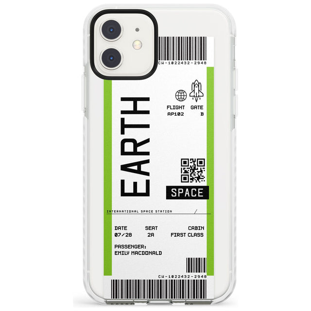 Earth Custom Space Travel Ticket iPhone Case  Impact Case Custom Phone Case - Case Warehouse