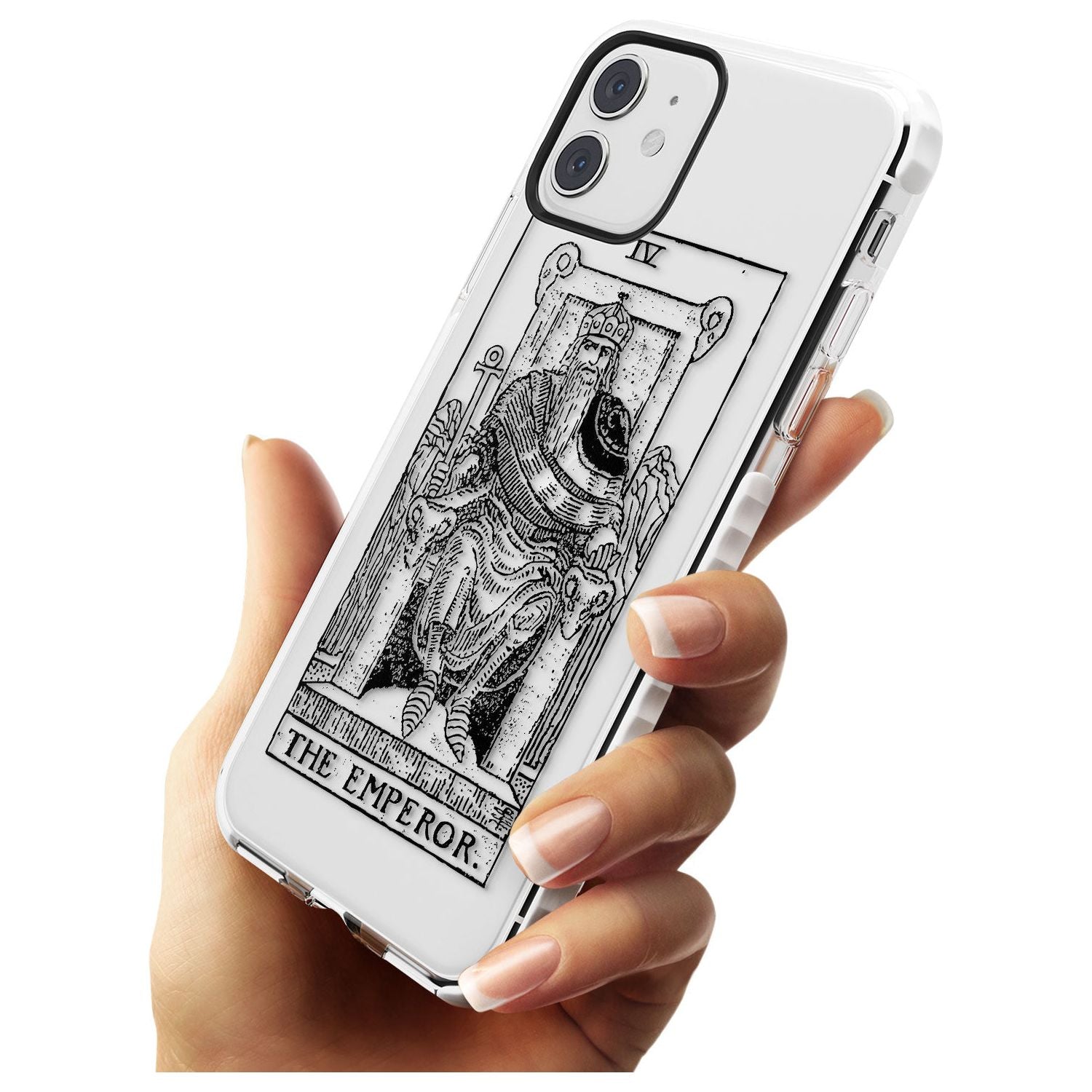 The Emperor Tarot Card - Transparent Slim TPU Phone Case for iPhone 11