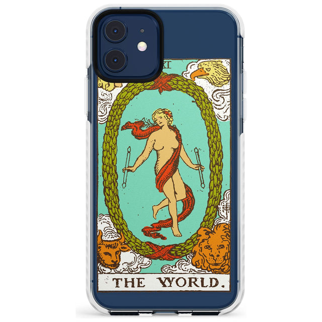 The World Tarot Card - Colour Slim TPU Phone Case for iPhone 11