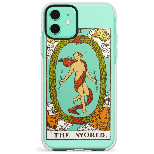 The World Tarot Card - Colour Slim TPU Phone Case for iPhone 11