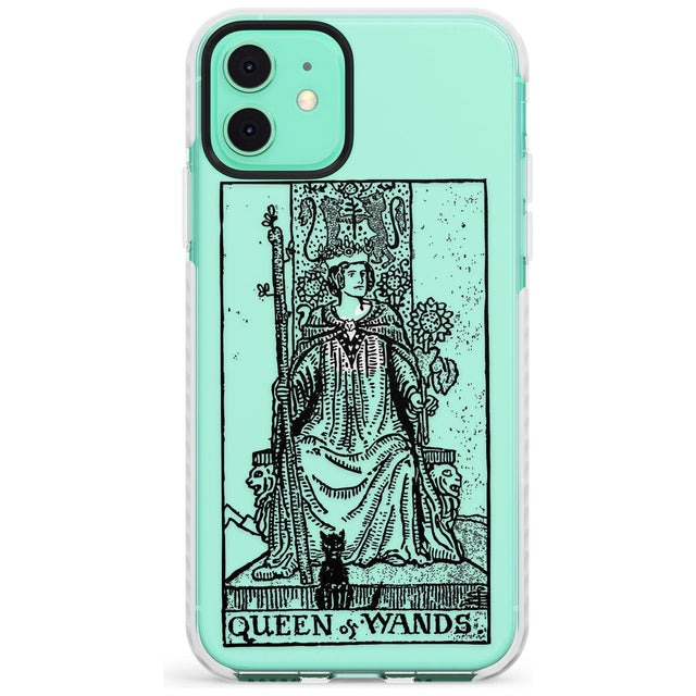 Queen of Wands Tarot Card - Transparent Slim TPU Phone Case for iPhone 11
