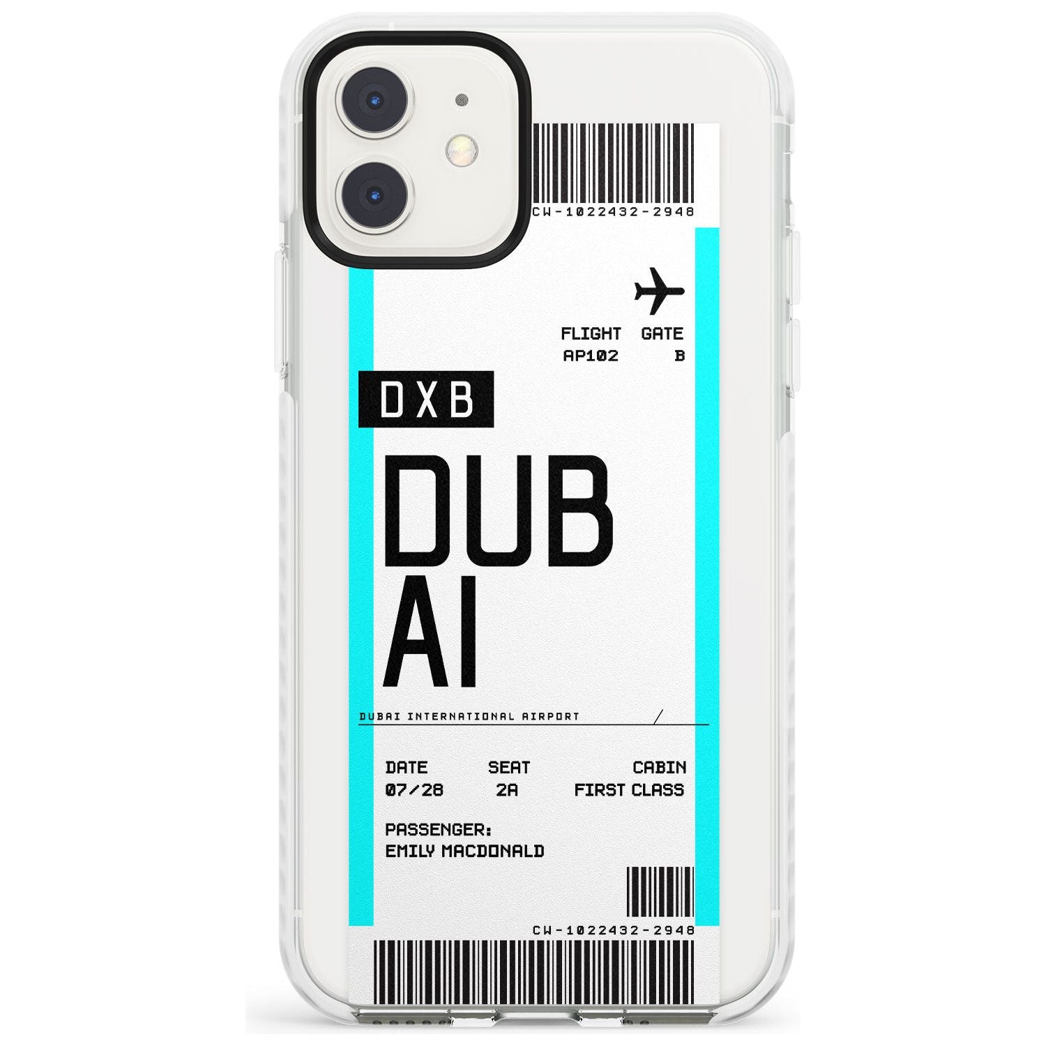 Dubai Boarding Pass iPhone Case  Impact Case Custom Phone Case - Case Warehouse