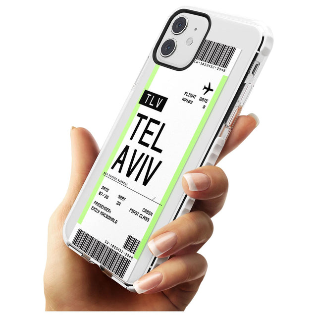 Tel Aviv Boarding Pass iPhone Case   Custom Phone Case - Case Warehouse