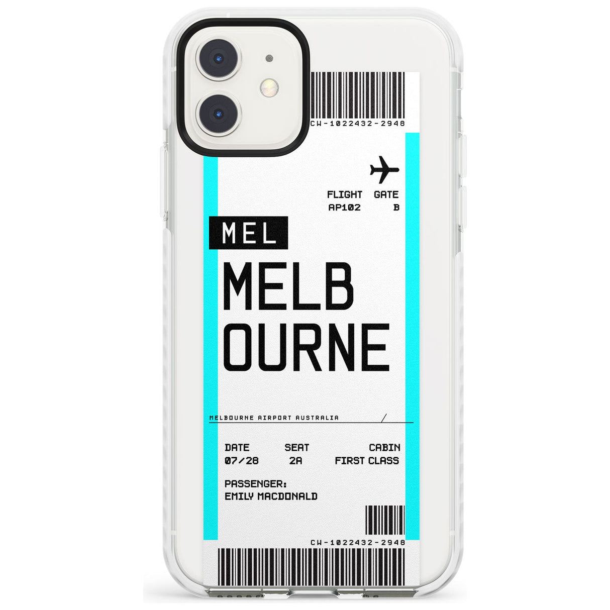 Melbourne Boarding Pass iPhone Case  Impact Case Custom Phone Case - Case Warehouse