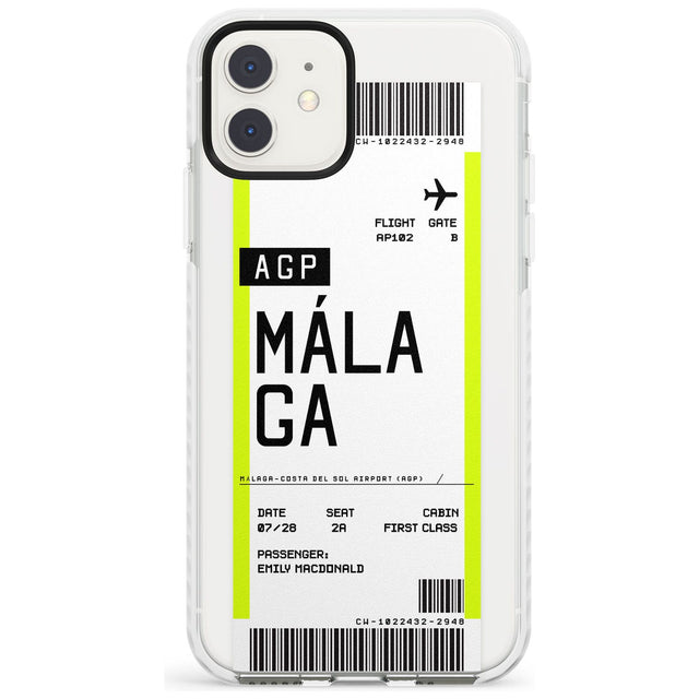 Málaga Boarding Pass iPhone Case  Impact Case Custom Phone Case - Case Warehouse