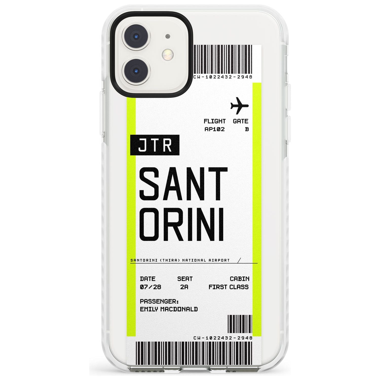 Santorini Boarding Pass iPhone Case  Impact Case Custom Phone Case - Case Warehouse