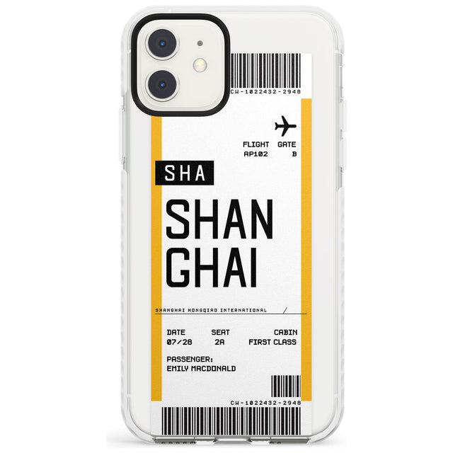 Shangai Boarding Pass iPhone Case  Impact Case Custom Phone Case - Case Warehouse