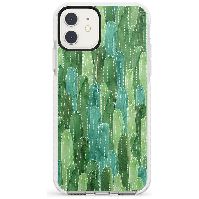 Skinny Cacti Pattern Design Impact Phone Case for iPhone 11