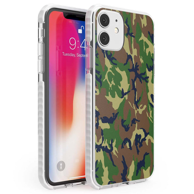 Forest Green Camo Phone Case iPhone 11 / Impact Case,iPhone 12 / Impact Case,iPhone 12 Mini / Impact Case Blanc Space