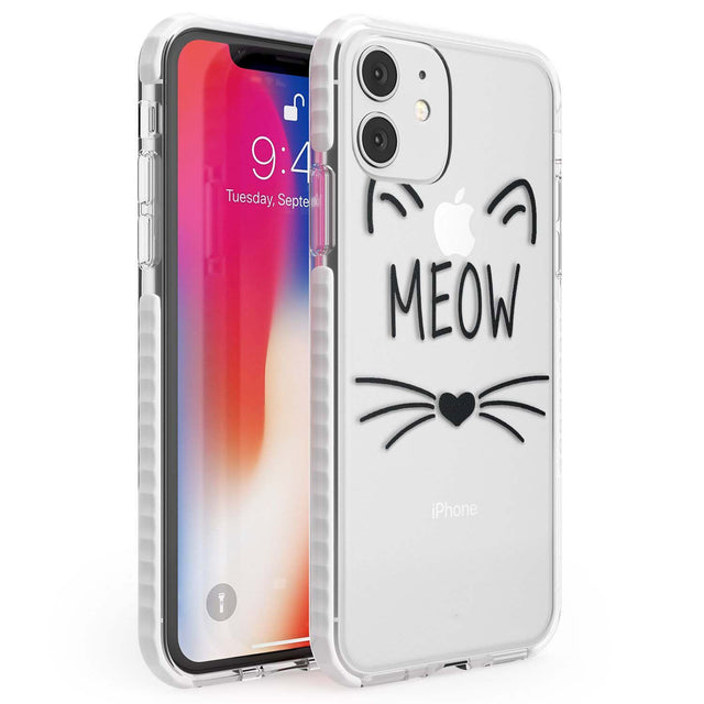 Cat Whiskers Phone Case iPhone 11 / Impact Case,iPhone 12 / Impact Case,iPhone 12 Mini / Impact Case Blanc Space
