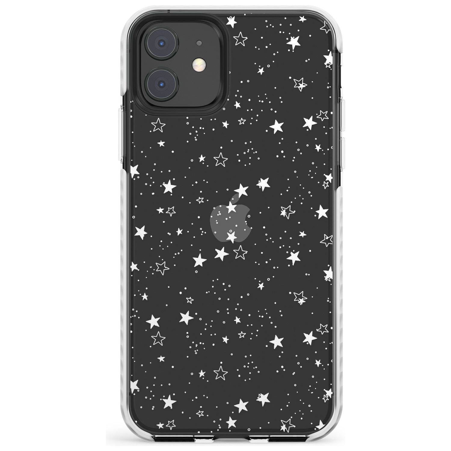 White Stars on Clear Impact Phone Case for iPhone 11, iphone 12
