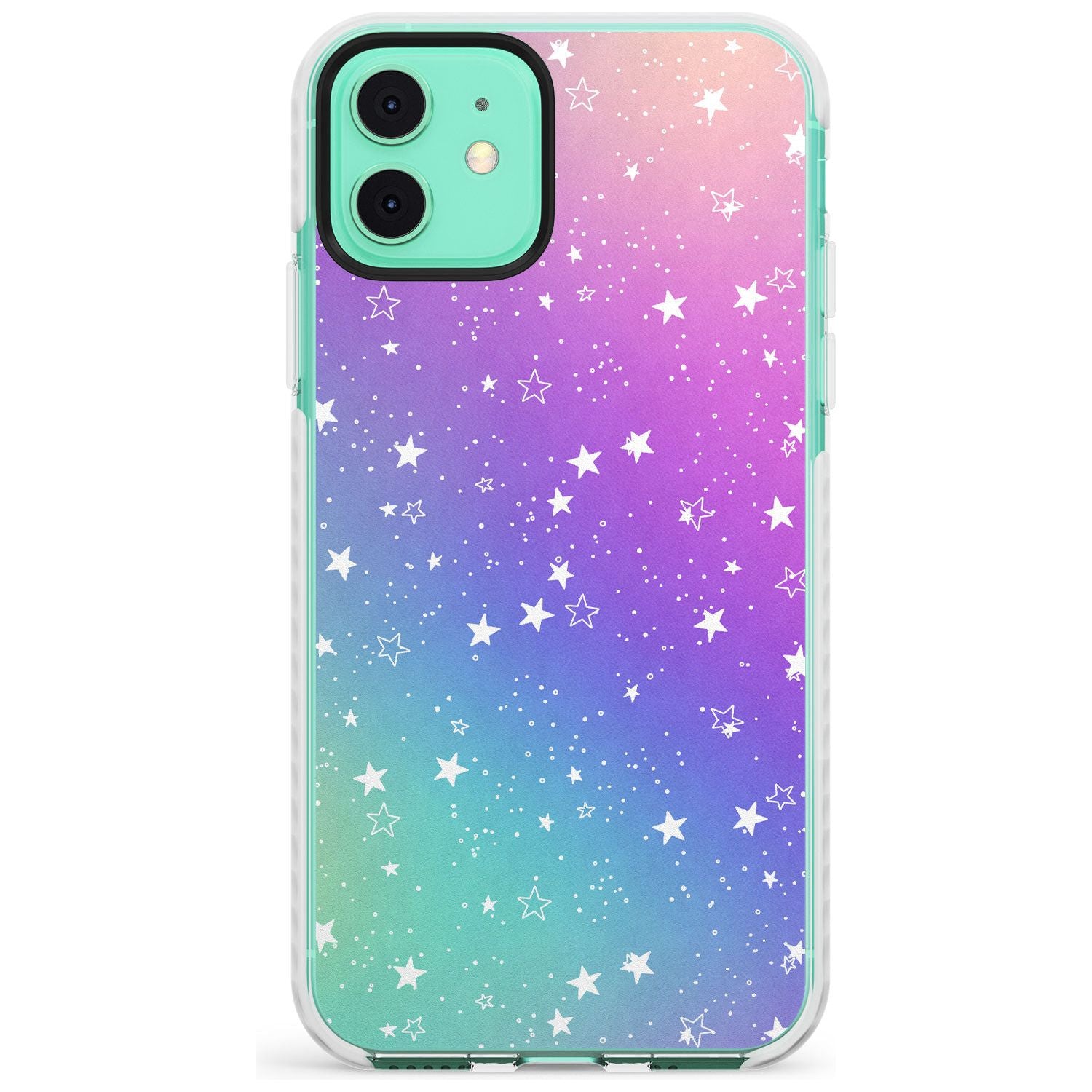 White Stars on Pastels Slim TPU Phone Case for iPhone 11