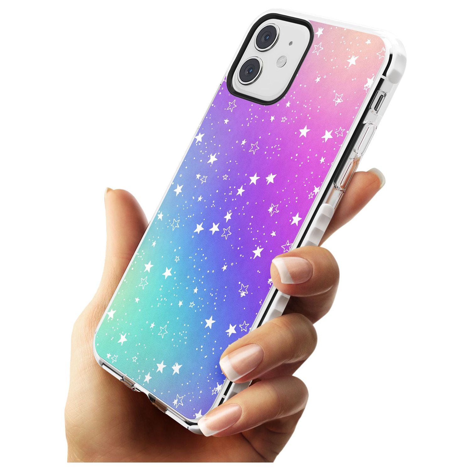 White Stars on Pastels Slim TPU Phone Case for iPhone 11