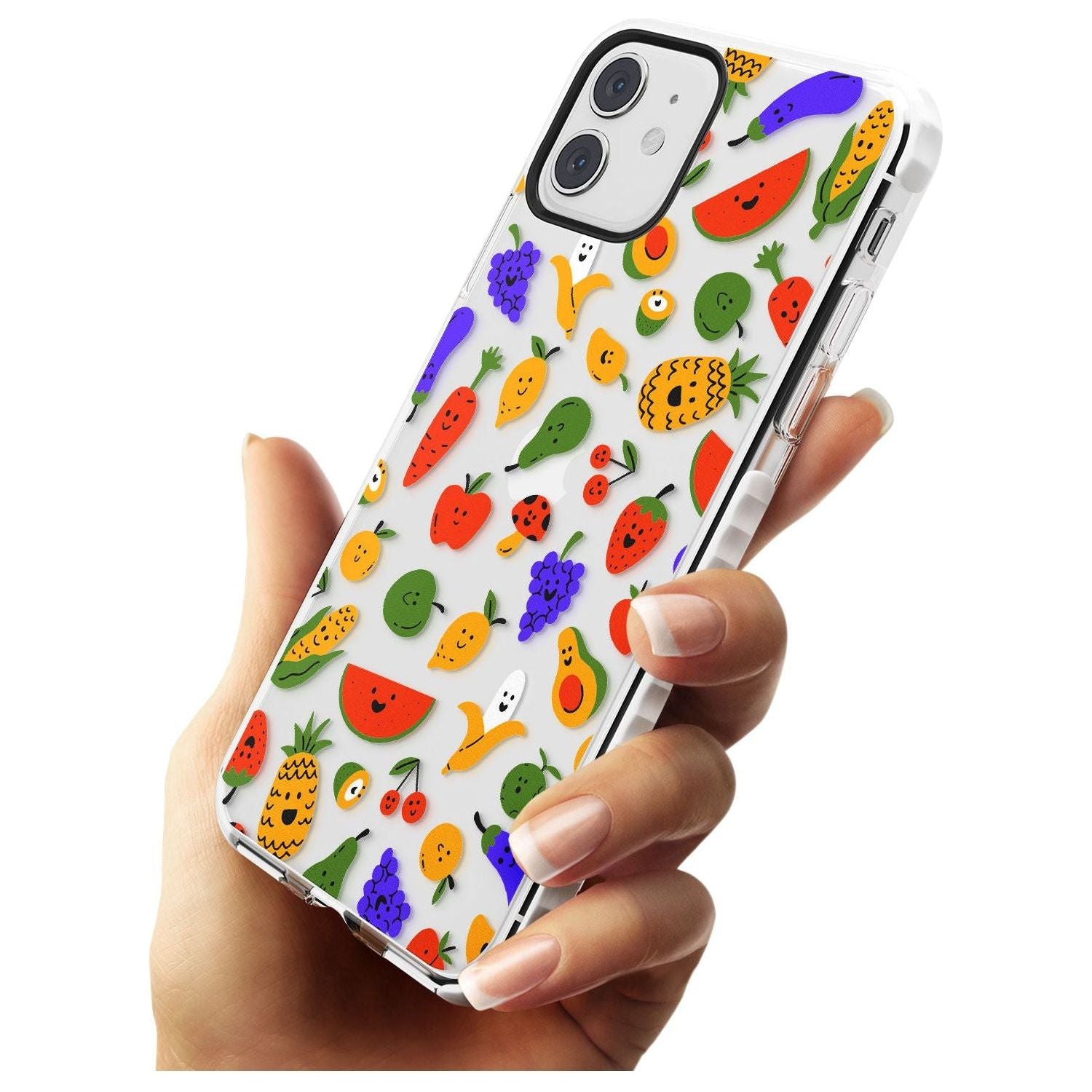 Mixed Kawaii Food Icons - Clear iPhone Case Impact Phone Case Warehouse 11