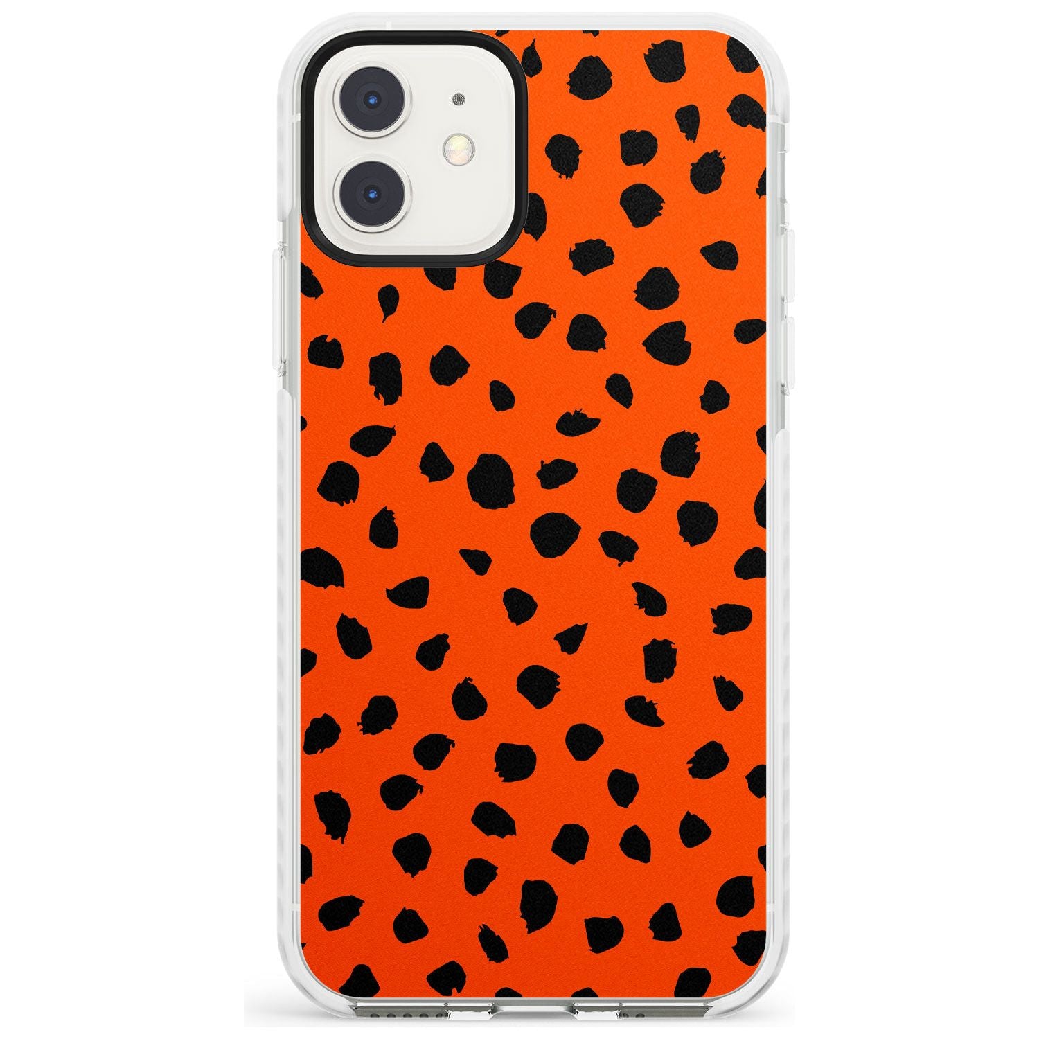 Black & Bright Red Dalmatian Polka Dot Spots Impact Phone Case for iPhone 11