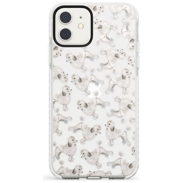 Poodle (White) Watercolour Dog Pattern Impact Phone Case for iPhone 11