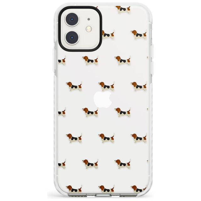 . Basset Hound Dog Pattern Clear Impact Phone Case for iPhone 11