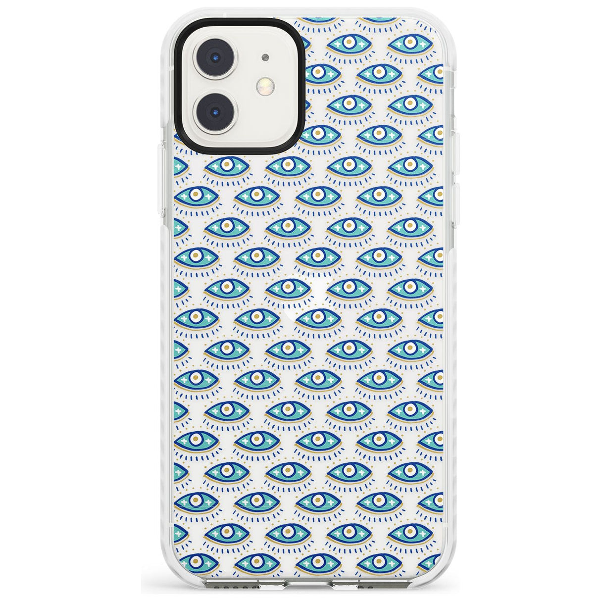 Eyes & Crosses (Clear) Psychedelic Eyes Pattern Impact Phone Case for iPhone 11
