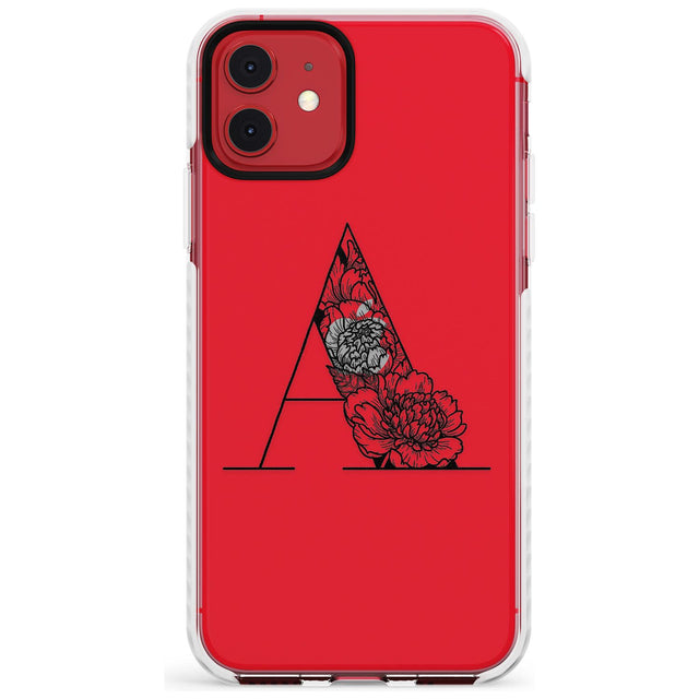 Floral Monogram Letter Slim TPU Phone Case for iPhone 11